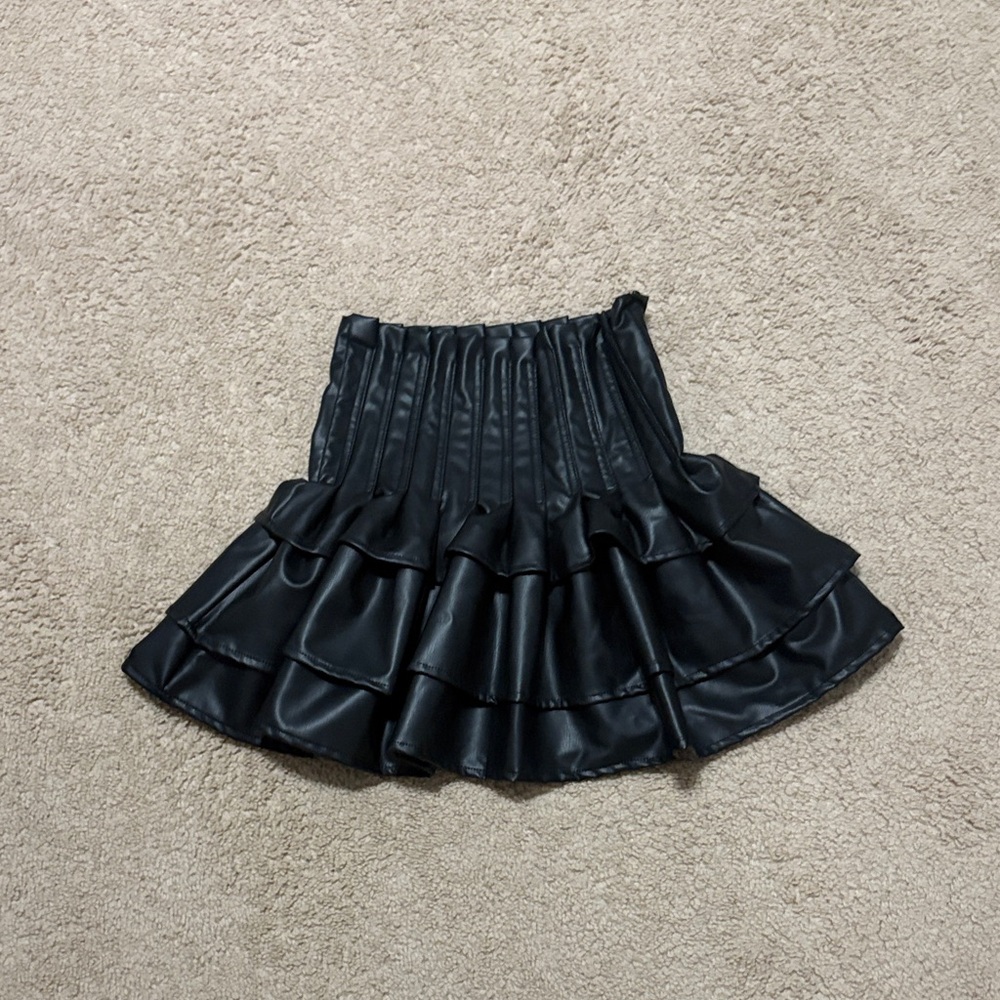 SO Black Ruffled Mini Skirt